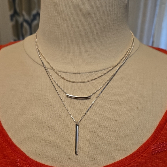 Nine West Jewelry - Nine West Silver Triple Layer Necklace NWOT
